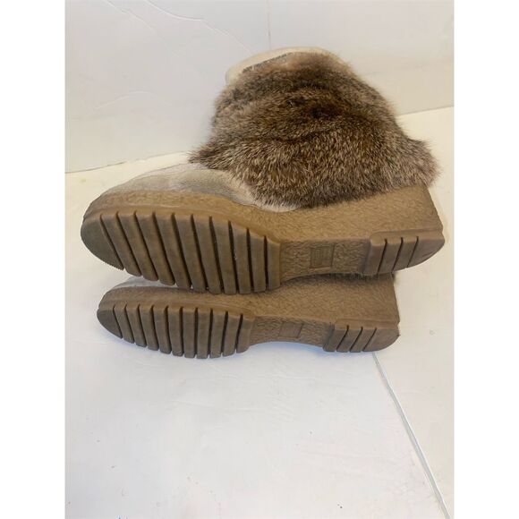 Coach Maryann Women's Brown Mid-Calf Rabbit Fur Boots Size 8 Winter Casual - Picture 3 of 3